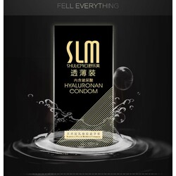 SLM Hyaluronan Black Condom - 8PCS