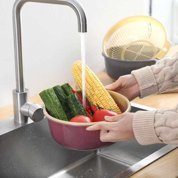 Removable Double Layers Fruit Vegetable Basket