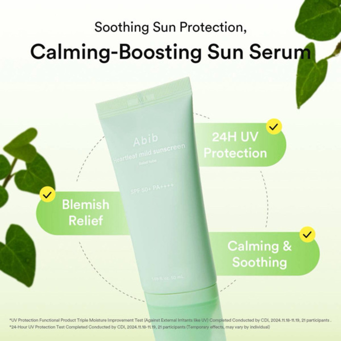 [Abib] Heartleaf mild sunscreen Relief tube SPF 50+ PA++++