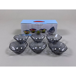 Glass Dessert Bowl 6PCS - Grey 340ml