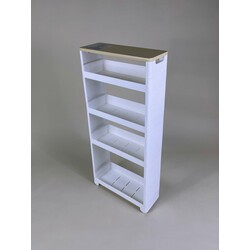 JAPANHOME Wooden Top Slim Wagon 4-Tier