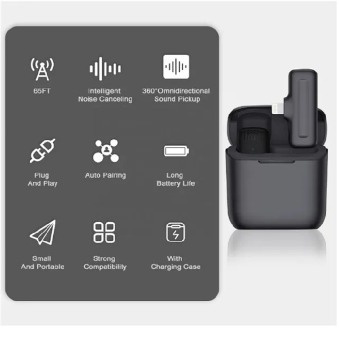 ម៉ៃក្រូហ្វូនគូមានប្រអប់សាក Microphone with Case