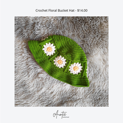 Handmade Crochet Floral Bucket Hat