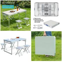 Table Aluminum + 4 Chairs 1 Set 