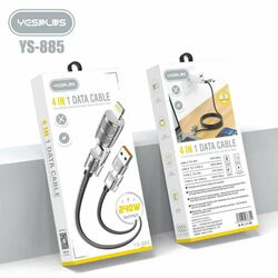 YESPLUS_YS-885# 4 IN 1 DATA CABLE 240W OUTPUT/Black/1pcs