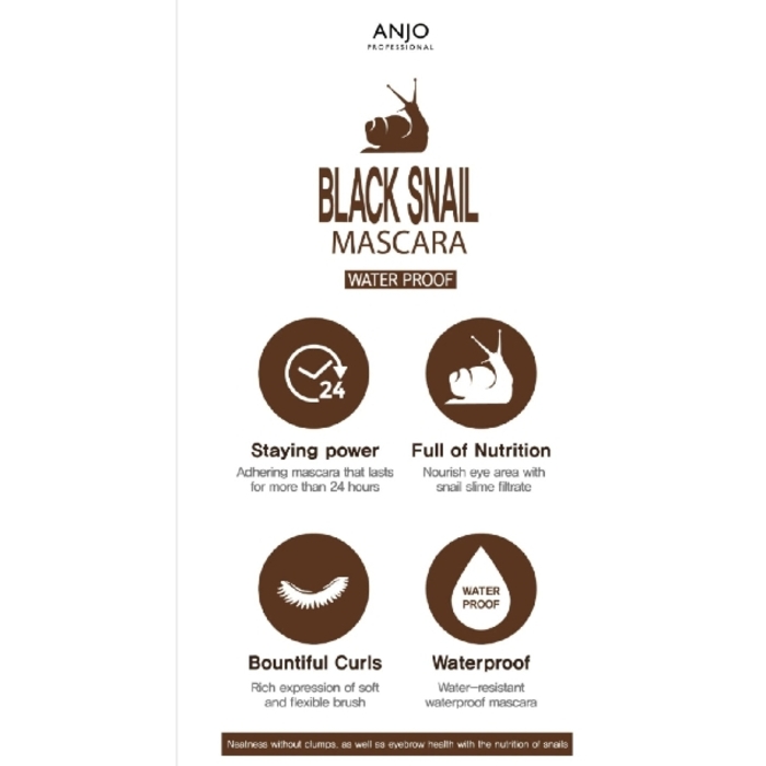 Anjo Black Snail Mascara Waterproof 12g