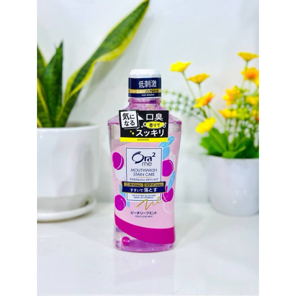 [ Ora2me ] sunstar ora2 me breath & stain clear mouthwash peach leaf mint