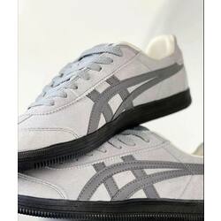 Onitsuka Tiger Tokuten Grey Suede Sneaker (Dark Grey Stripes And A Rubber Sole)