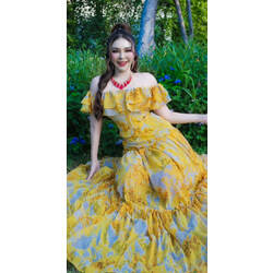 [ បិទស្មា | Off shoulder ] SET Chiffon #Yellow | 