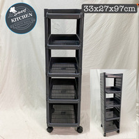 5-Tier Plastic Rack - Black