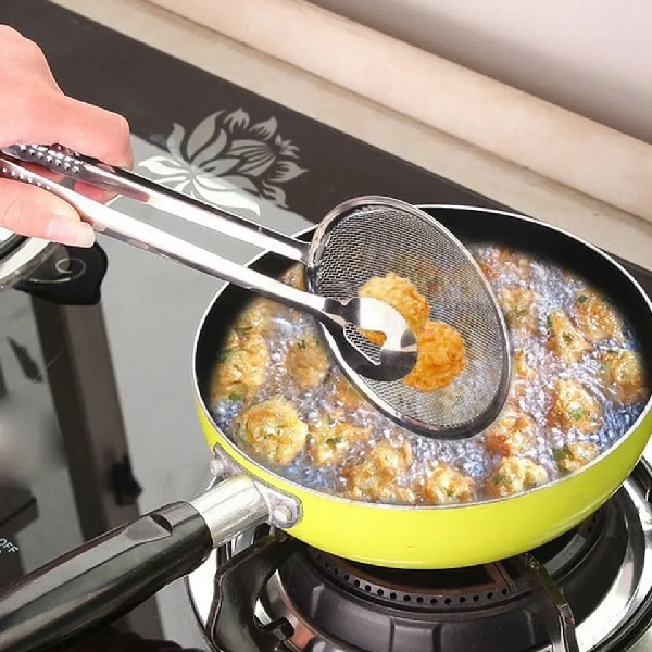 Stainless Steel Oil Frying Clamp Spoon with Clip