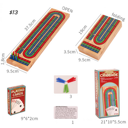 Cribbage Board 9.5x37cm with Cards 
