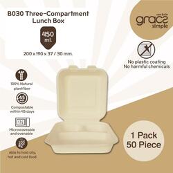 ប្រអប់អាហារ B030 3ថត 450មល មាន 50ប្រអប់