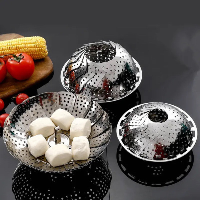Stainless Steel Folding Food Steamer Basket 