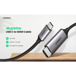 Ugreen USB C To HDMI Cable Resolution Up to 4K60Hz