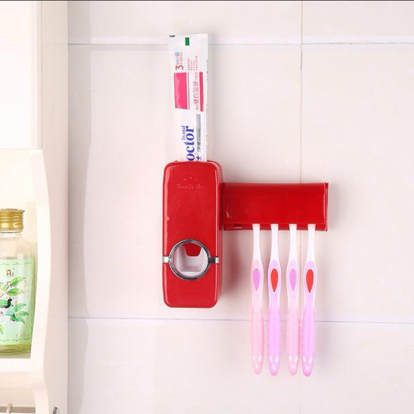 Brushes Holder + Toothpaste Dispenser