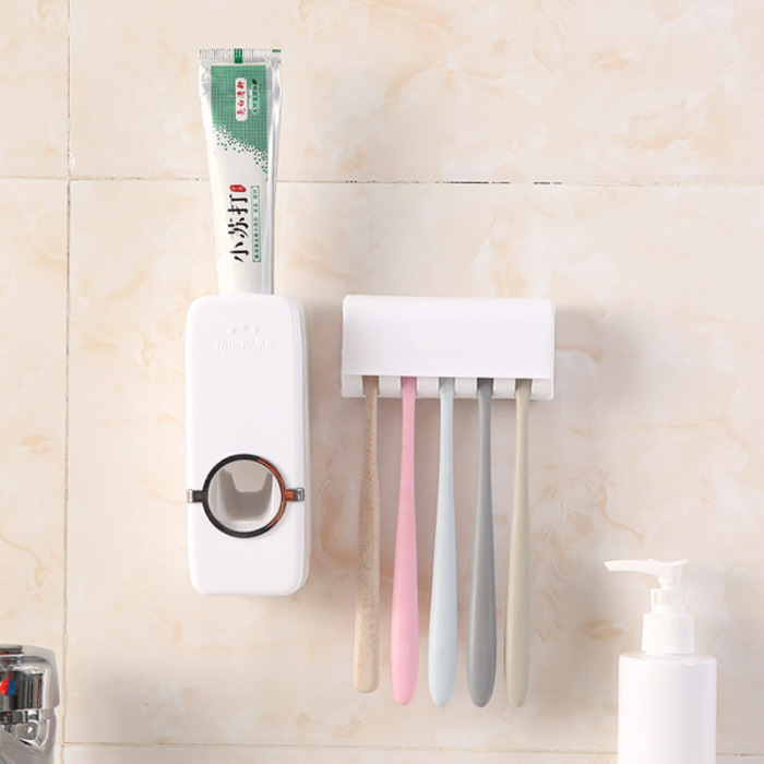 Brushes Holder + Toothpaste Dispenser