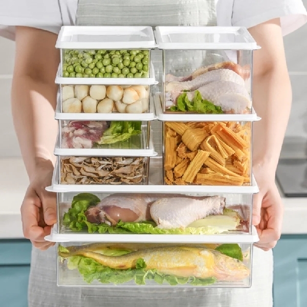 Transparent Plastic Refrigerator Storage 1100ml 