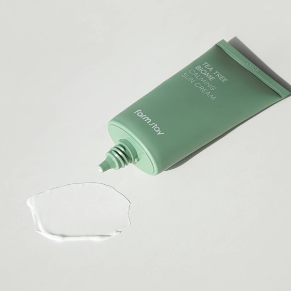 Farmstay tea tree blome calming sun cream 