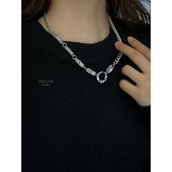 Purple Diamond Circle necklace