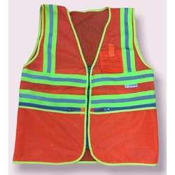 Reflective 3M Jacket with Pocket and Zip - Orange