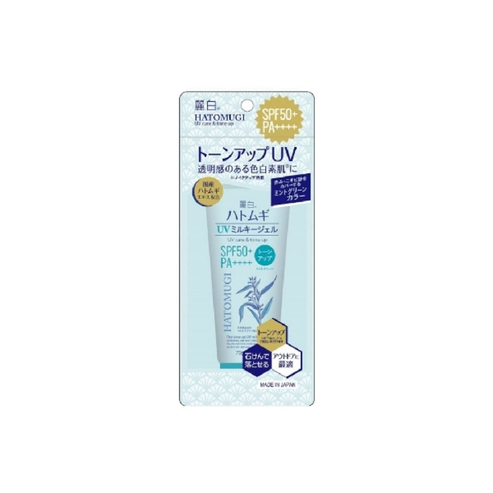 Hatomugi UV Care & Tone Up UV Milky Gel SPF50+ Mint Green