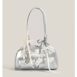 Kawaii Vintage Cute Style Women's Plaid Shoulder Bag With Bowknot