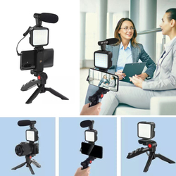 Microphone LIVE + Tripod + LED Light