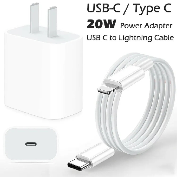 ឆ្នាំងសាក+ខ្សែសាក 20W Charger+Cable Lightning & PD