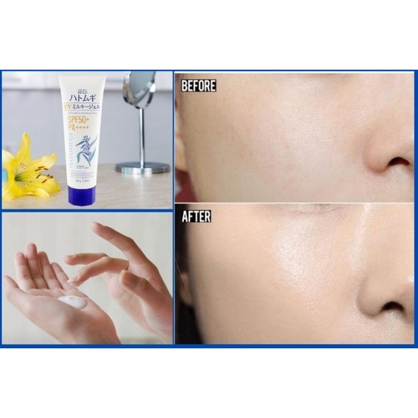 HATOMUGI The UV Milky Gel (UV Care & Moisturizing) SPF50+ PA++++  80ml