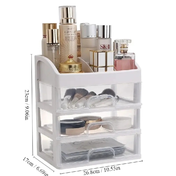 Transparent Plastic 3 Drawers