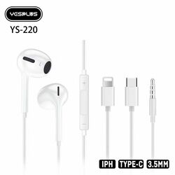 YESPLUS_YS-220-EARPHONE PRO FOR ALL TYPE-C/White/1pcs