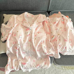 Pure Cotton Gauze Pajamas for Women, Summer Short-Sleeved