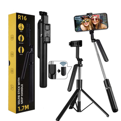 Black 170cm Selfie stick without light, four-axis anti-shake/Black/1set