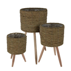 KOOPMAN 430000510 FLOWERPOT NATUREL SET OF 3PCS