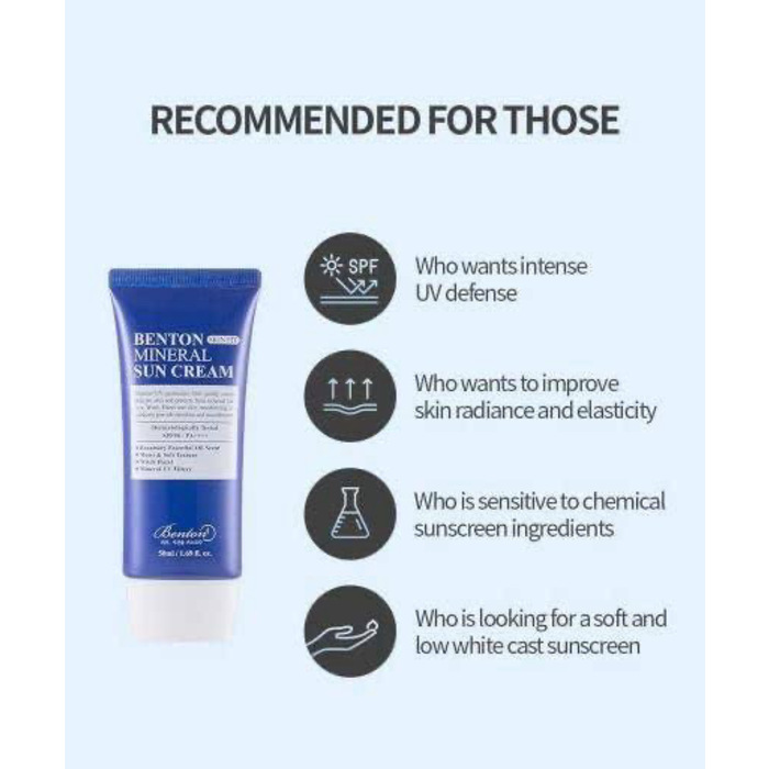 [BENTON]SKIN FIT MINERAL SUN CREAM SPF 50+ PA++++