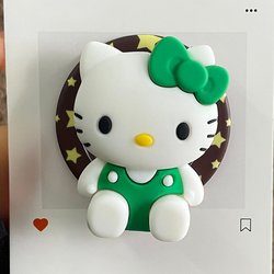 Kitty Silicone Back Phone Holder/Green