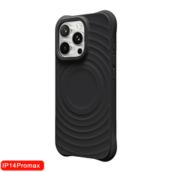 iPhone Featuring a Wavy Design With Magnetic Attachment Case 14 Promax/Black