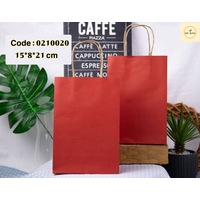 #0210020 Red Paper Bag (Craft Bag) Size S 15x8x21cm - 20PCS