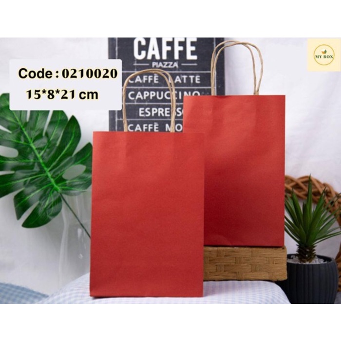 #0210020 Red Paper Bag (Craft Bag) Size S 15x8x21cm - 20PCS