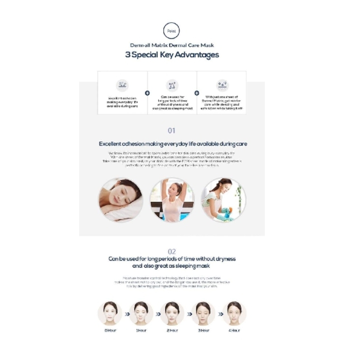 Dermal Matrix Facial Dermal-Care Mask 4PCS/Box