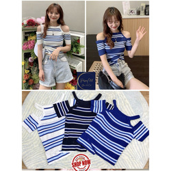 Short Sleeves Knitted Top Size S