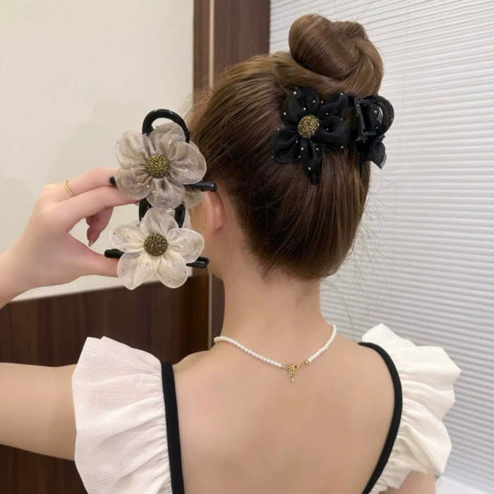 H10 Hair clippers black flower/  ដង្កៀបផ្កាខ្មៅ