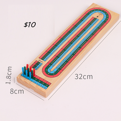 Cribbage Board Small Size 8x32cm with Cards