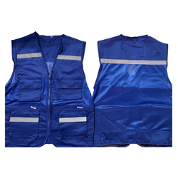 អាវពន្លឺសុវត្ថិភាព ពណ៌ខៀវ ចំណាំងផ្លាតពណ៌ប្រាក់ អាចកម៉្មង់បាន