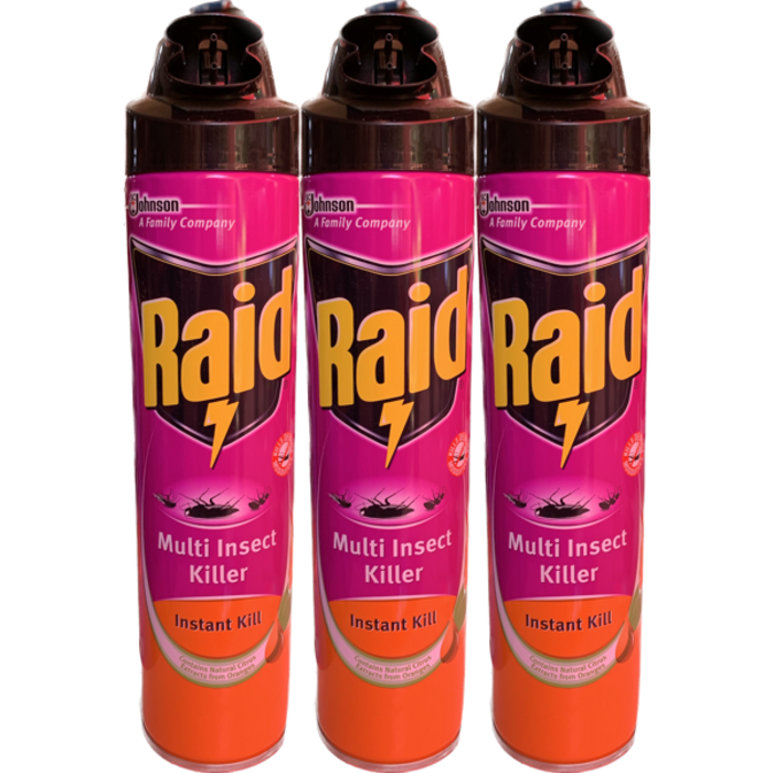 Raid Multi Insect Killer 600ml - 3 Bottles