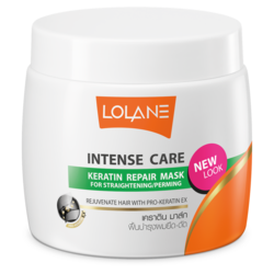 LOLANE Intense Care Keratin Repair Mask Rejuvena Hair Damaged From Straightening/Perming 200g