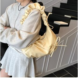 Niche Shoulder Cross Bow Bag-Creamy