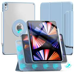 PS-00186 iPad 720° Magnetic Separation Rotating Premium case / Sky Blue / 1PC