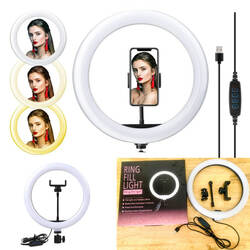 LED Selfie Ring Live 10" 26cm 1 clipper (Ring Fill Light) 4513
